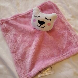 Le Bebe Favorite Pink Plush Bear Security Blanket Lovey Nursery Infant Toy